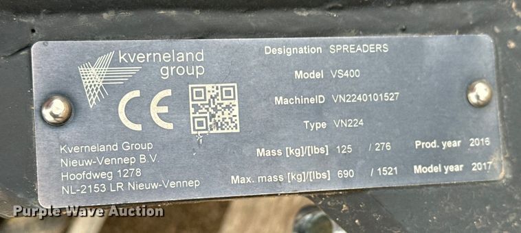 image for item NL9958 Kubota VS400 spreader 