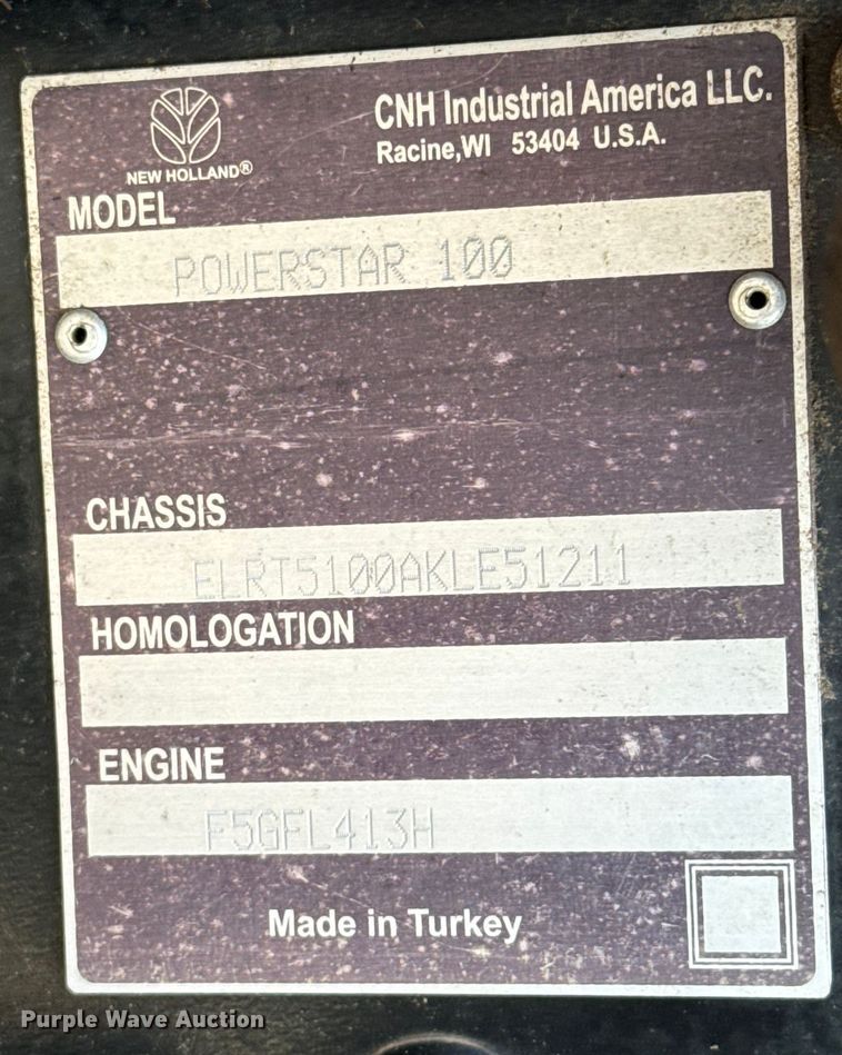 image for item NQ9567 2019 New Holland Powerstar 100 MFWD tractor