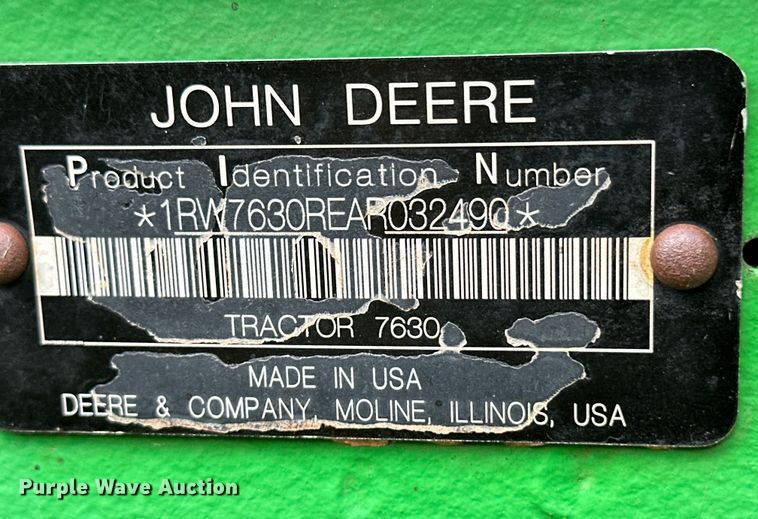 image for item OL9594 2010 John Deere 7630 MFWD tractor