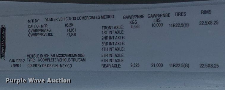 image for item DM7909 2021 Freightliner  Business Class M2 refuse truck