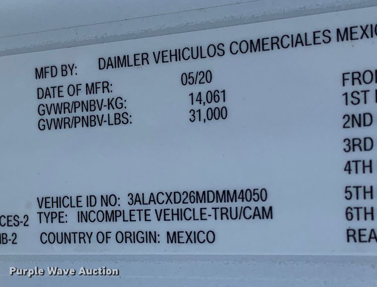 image for item DM7909 2021 Freightliner  Business Class M2 refuse truck