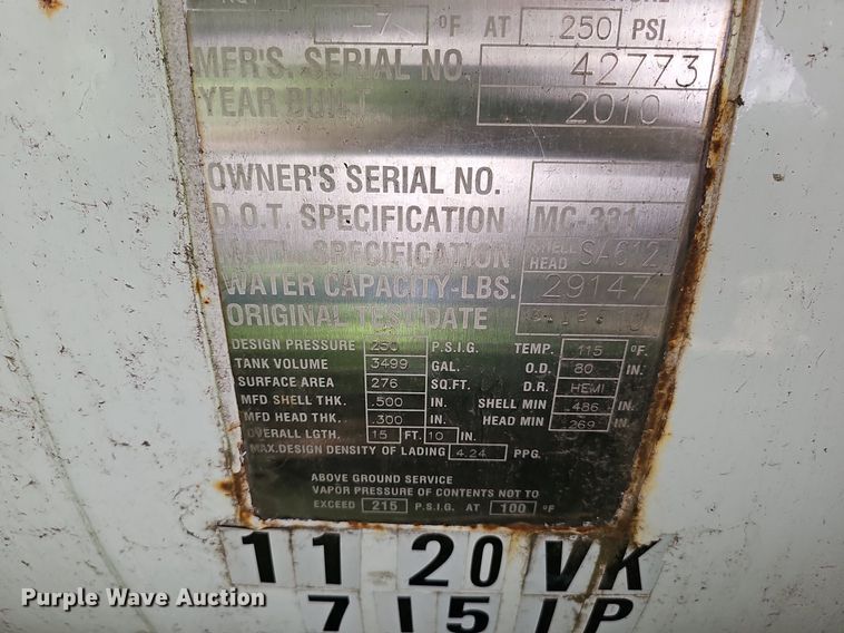 image for item DP6461 2011 Kenworth T370 propane delivery truck