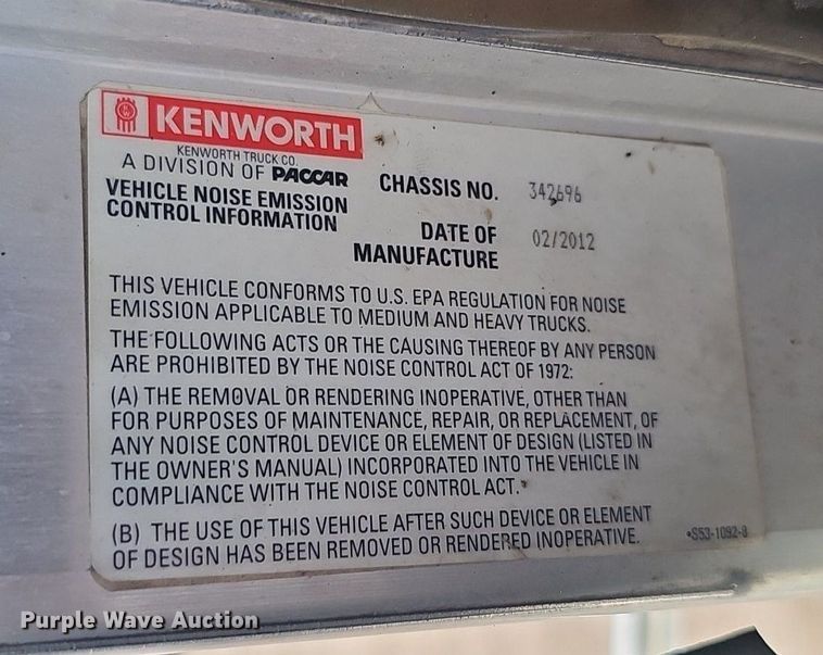 image for item DP6500 2013 Kenworth T800 semi truck