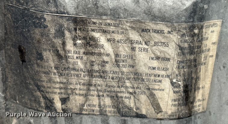 image for item DQ6780 2008 Mack CHU Gold semi truck