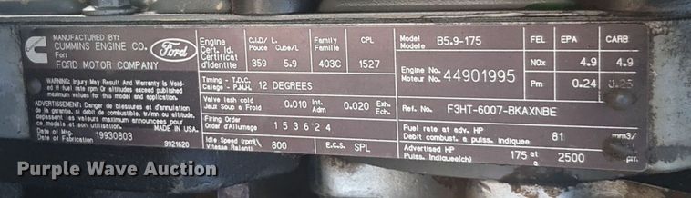 image for item DQ7118 1994 Ford F700 dump truck