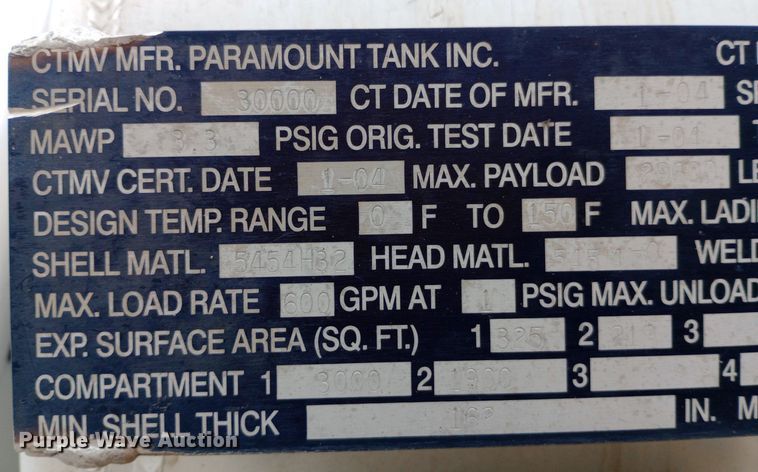 image for item DQ7202 2004 Kenworth T800 tank truck