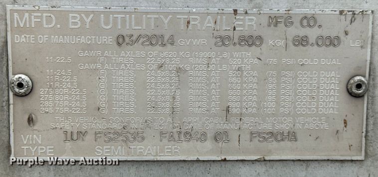 image for item DX0675 2015 Utility flatbed trailer