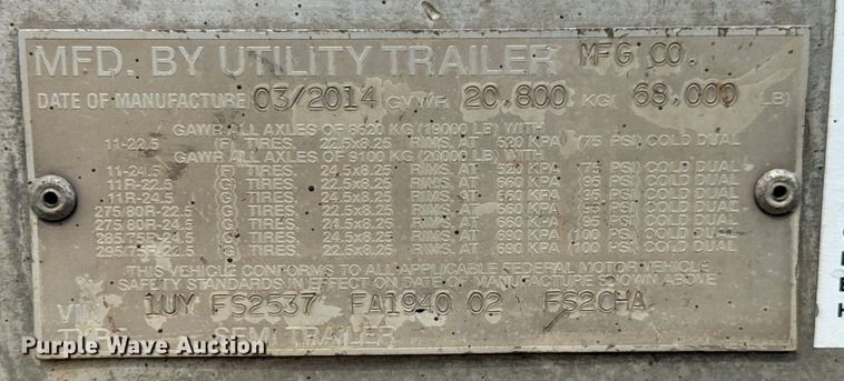 image for item DX0681 2015 Utility flatbed trailer