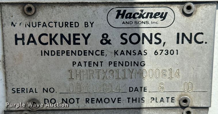 image for item DX0752 2000 Hackney & Sons refrigerated van trailer