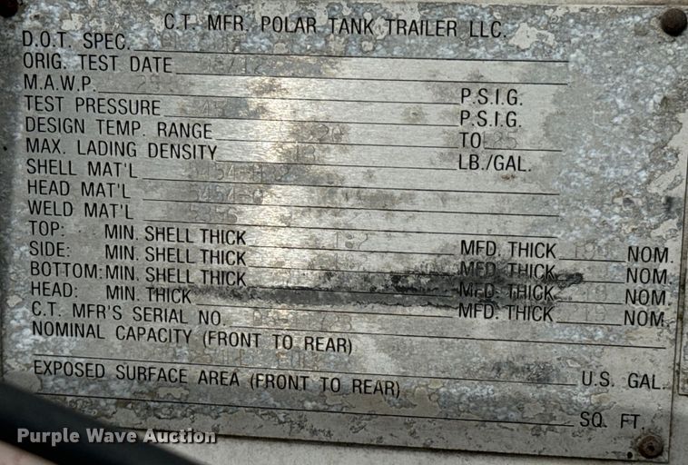 image for item DX0796 2013 Polar tank trailer