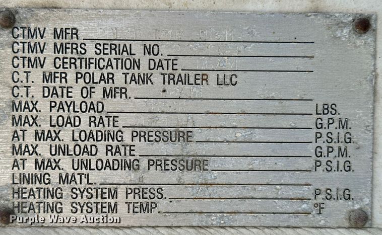 image for item DX0799 2015 Polar tank trailer