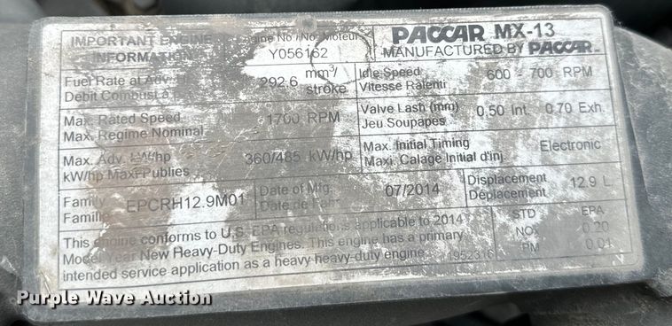 image for item EE7471 2015 Kenworth  T680 semi truck