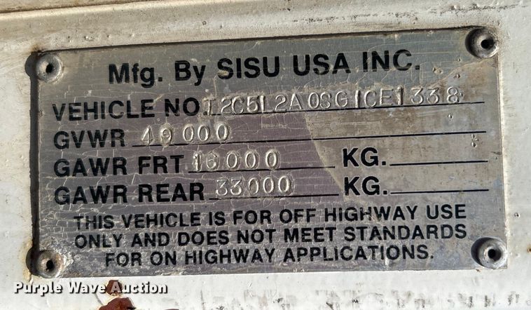 image for item EG1543 1986 SISU USA 5984 yard truck