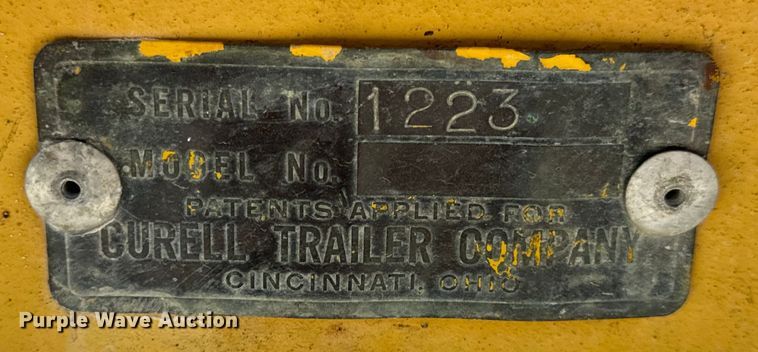 image for item EH6866 1948 Curell Trailer Company equipment trailer