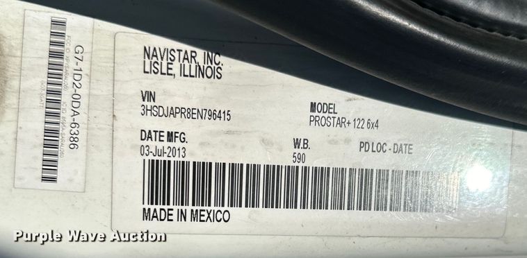 image for item EJ6894 2014 International  ProStar Plus 122 semi truck