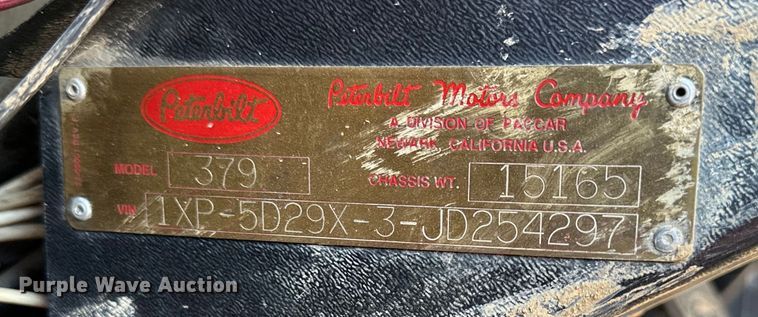 image for item EJ6898 1988 Peterbilt  379 semi truck