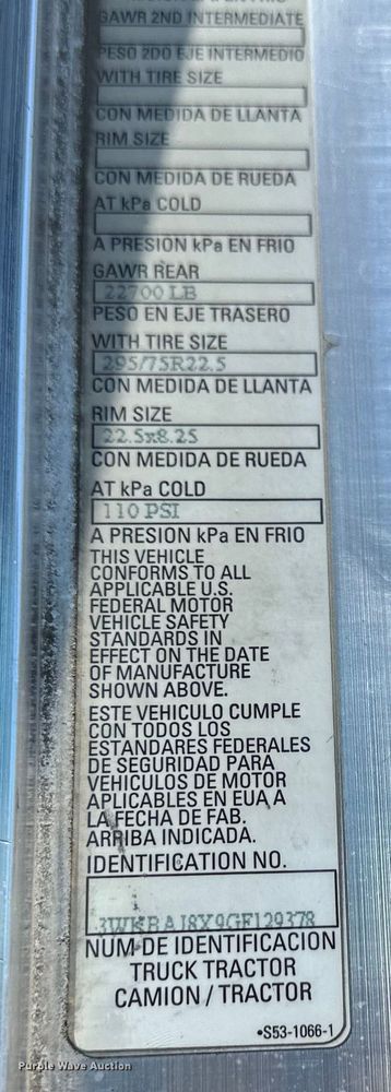 image for item EJ6905 2016 Kenworth T400 semi truck