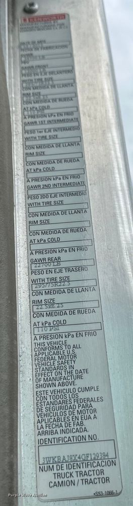 image for item EJ6988 2016 Kenworth  T400 semi truck