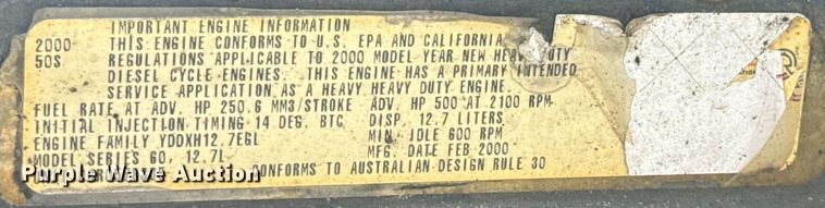 image for item EK1407 2001 Freightliner  CST120 semi truck