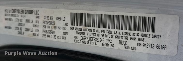 image for item EK1411 2014 Dodge Ram 1500 Crew Cab pickup truck