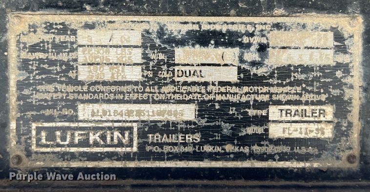 image for item LU9913 2005 Lufkin flatbed trailer