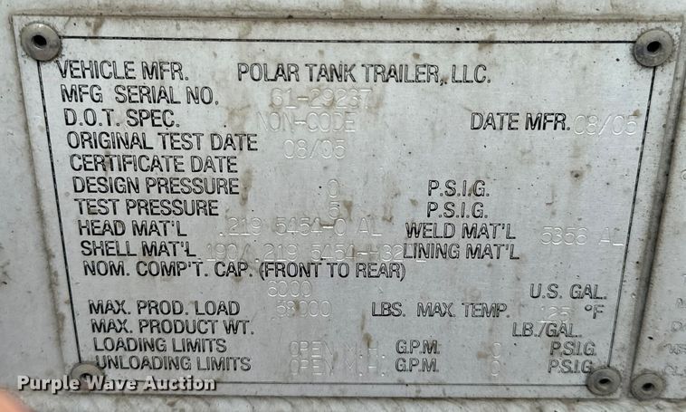 image for item ND9351 2006 Polar tank trailer