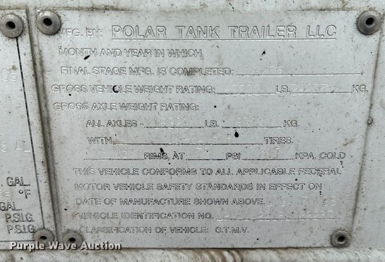 image for item ND9351 2006 Polar tank trailer