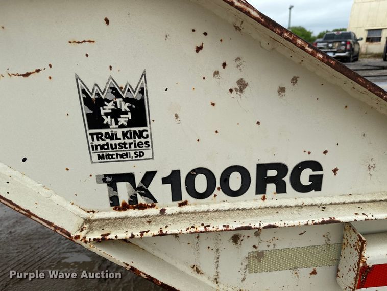 image for item NL9876 1991 Trail King TK100RG drop deck equipment trailer