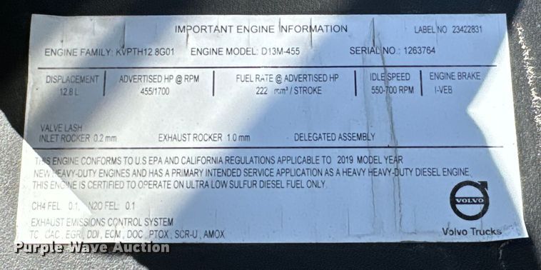 image for item NL9946 2020 Volvo VNL64T semi truck