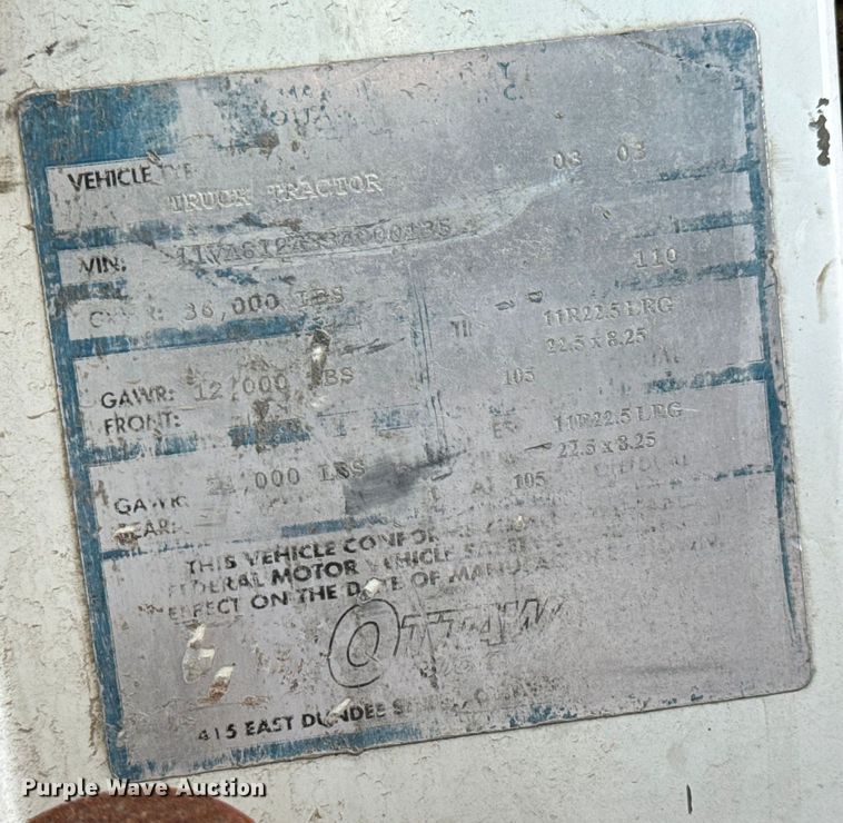 image for item NL9969 2003 Ottawa Truck 30 yard truck