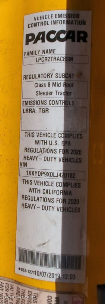 image for item NW9510 2020 Kenworth  T680 semi truck