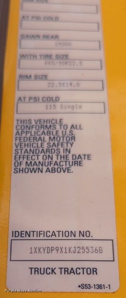 image for item NW9518 2019 Kenworth  T680 semi truck