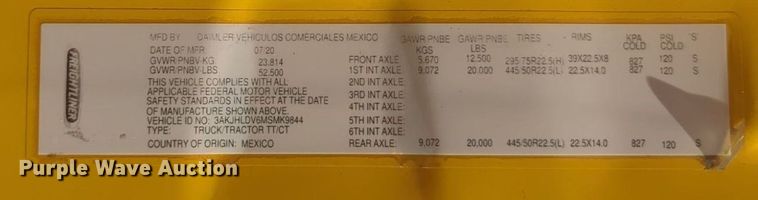 image for item NW9524 2021 Freightliner  Cascadia 126 semi truck