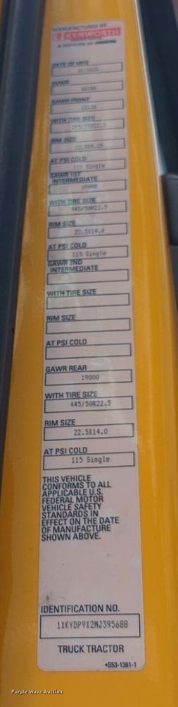 image for item NW9525 2021 Kenworth  T680 semi truck