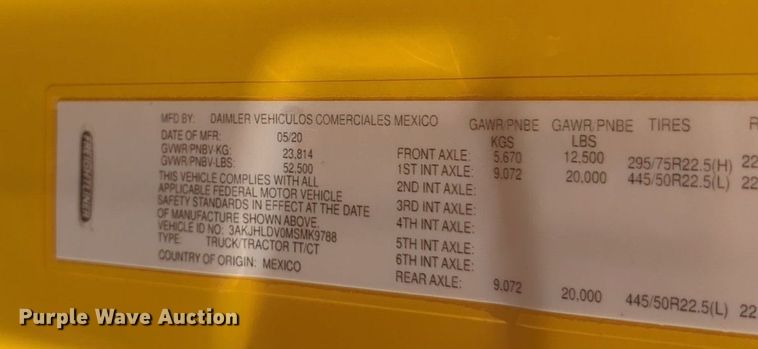 image for item NW9532 2021 Freightliner  Cascadia 126 semi truck