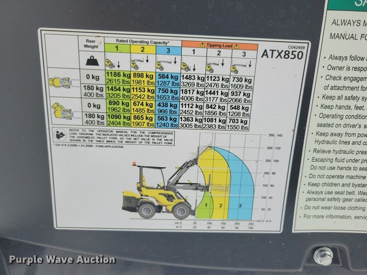 image for item DG0648 2019 Vermeer ATX850 compact wheel loader