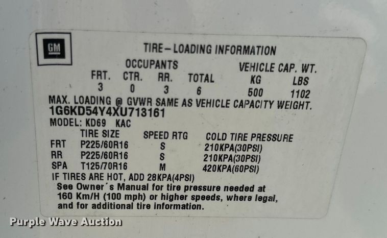 image for item DL4469 1999 Cadillac  DeVille 