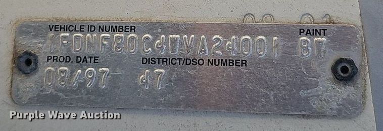 image for item DN7414 1998 Ford F800 vacuum truck