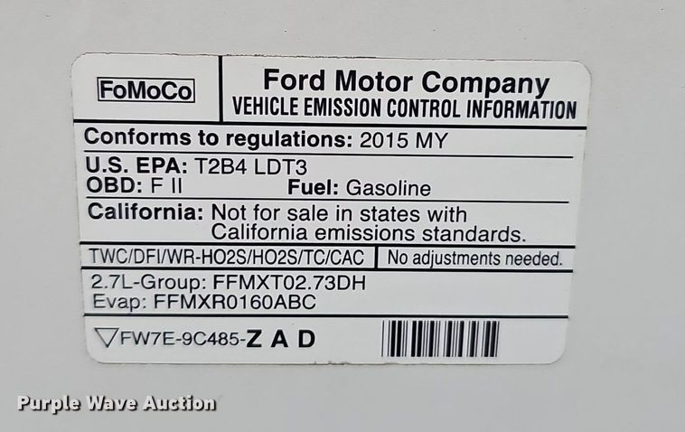 image for item DP6535 2015 Ford F150 XL SuperCab pickup truck