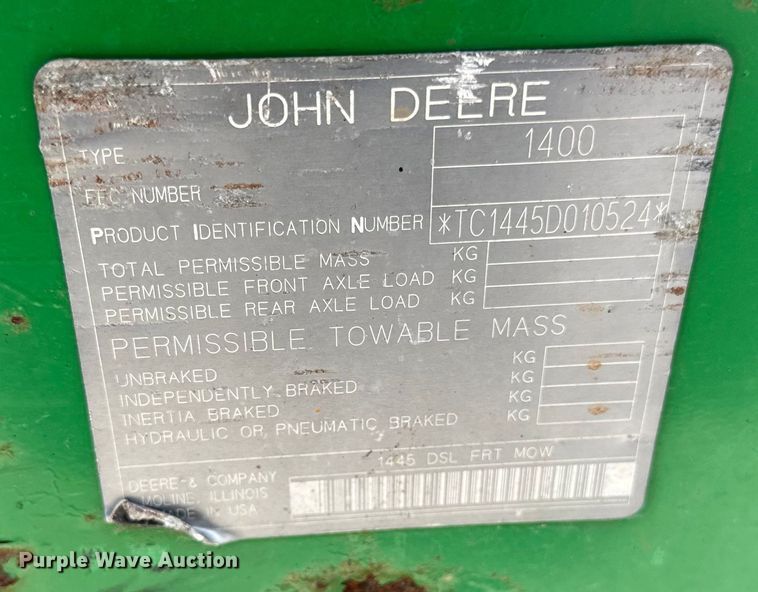 image for item DP8406 John Deere 1445 lawn mower