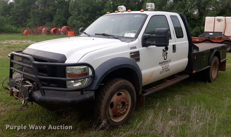 image for item DQ7054 2008 Ford F550 Super Duty SuperCab flatbed truck