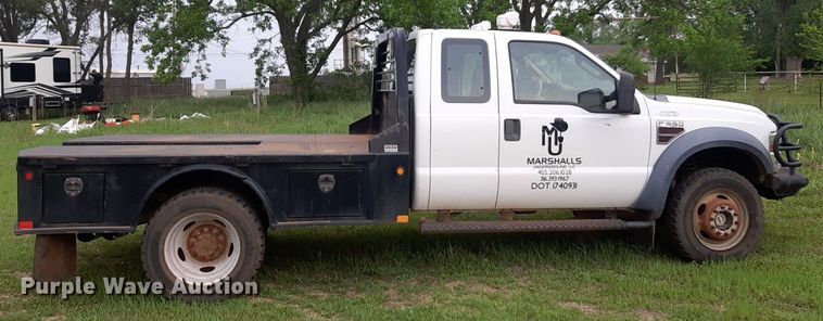 image for item DQ7054 2008 Ford F550 Super Duty SuperCab flatbed truck