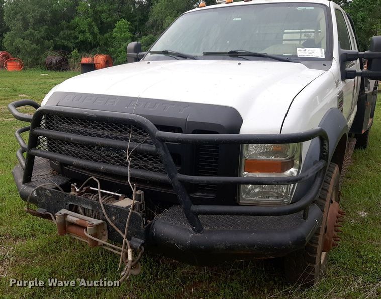image for item DQ7054 2008 Ford F550 Super Duty SuperCab flatbed truck