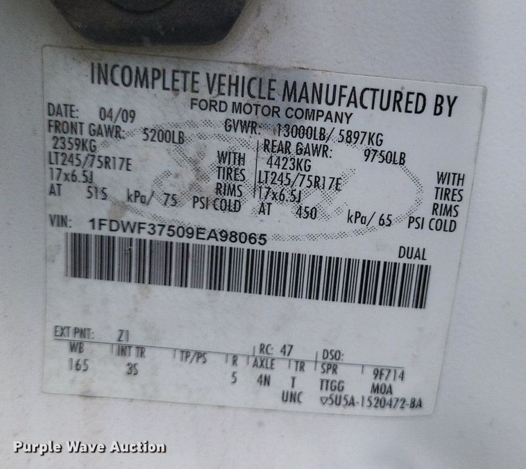 image for item DR4865 2009 Ford F350 Super Duty XL utility bed pickup truck