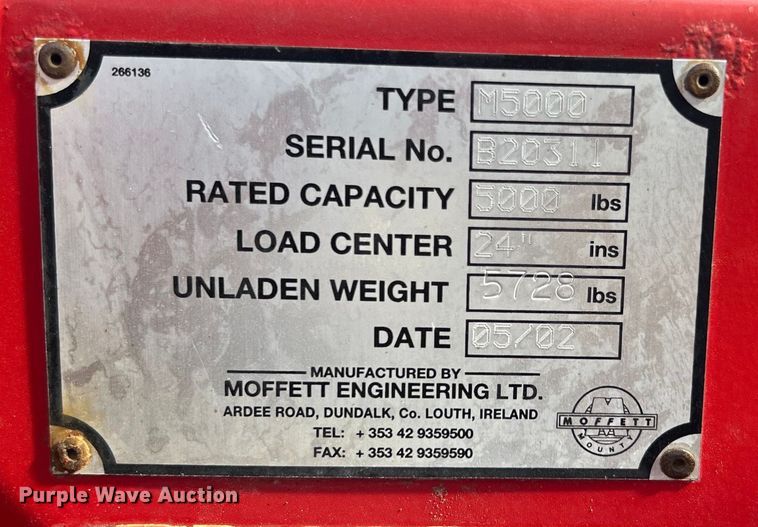 image for item EG0714 2002 Moffett  M5000 forklift