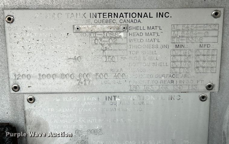 image for item EG0715 2002 International  8100 fuel truck