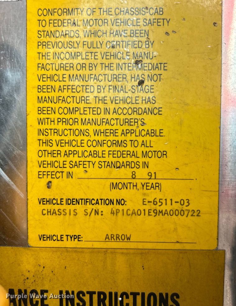 image for item EG0726 1991 Pierce Mfg. pumper fire truck