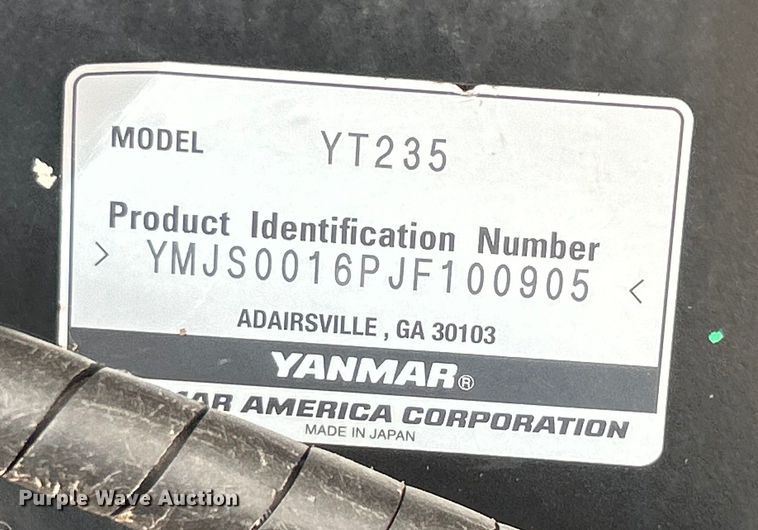 image for item EG0744 2018 Yanmar YT235 MFWD tractor