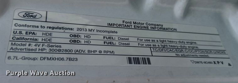 image for item EG0762 2013 Ford F550 Super Duty  box truck