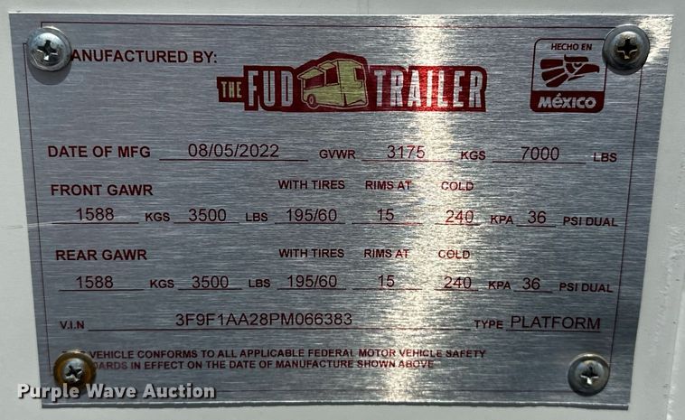 image for item EG1557 2022 The Fud Trailer Platform food trailer